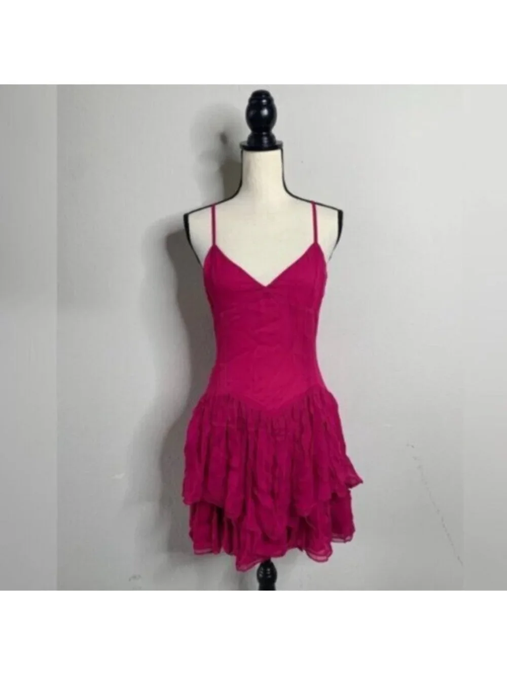 NWT Secret Mission Rasberry Ines Ruffle Mini Dress - Picture 14 of 16